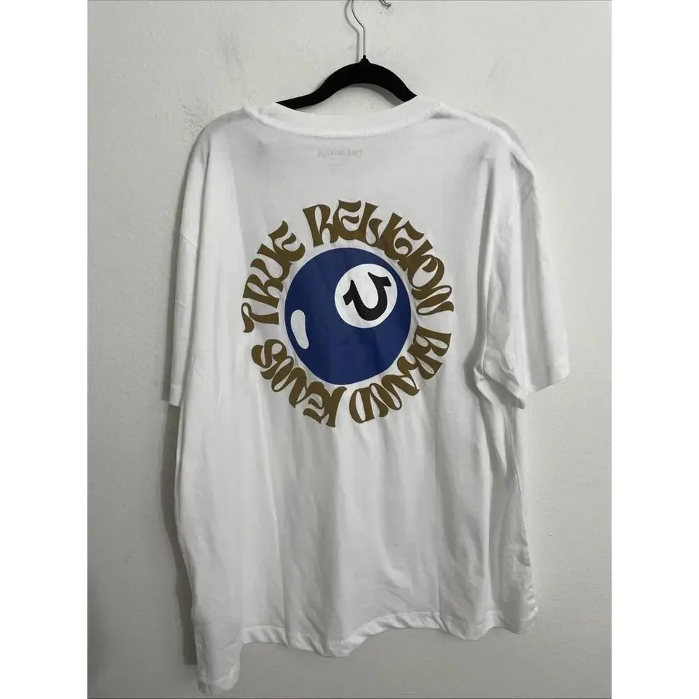 True Religion Short Sleeve Puff Ball Tee True white size XL/1X NWT